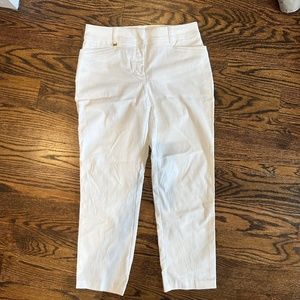 White straight leg pants
